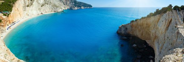 Lefkada Greece Porto Katsiki Beach Panorama